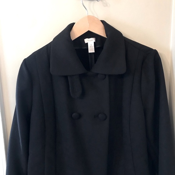 NWT Chicos Smooth Plush Daja Black Fleece Pea Coat Size 2 - Picture 5 of 11